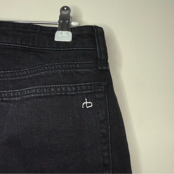 RAG & BONE Dre Low-Rise Baggy Boyfriend Cropped Black Edgy Grunge Denim Jeans - Picture 7 of 11